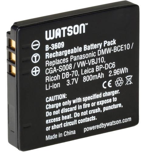 Watson DMW-BCE10 or VW-VBJ10 Lithium-Ion Battery Pack B-3609, Watson, DMW-BCE10, or, VW-VBJ10, Lithium-Ion, Battery, Pack, B-3609,