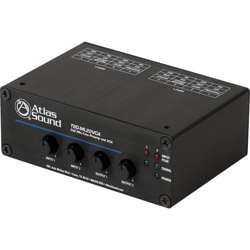 Atlas Sound TSD-ML22VCA 2x2 Mic/Line Preamplifier TSD-ML22VCA, Atlas, Sound, TSD-ML22VCA, 2x2, Mic/Line, Preamplifier, TSD-ML22VCA