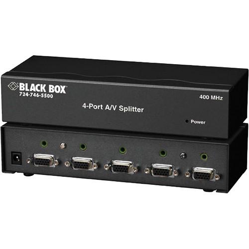Black Box  4-Port Audio/Video Splitter AC650A-4, Black, Box, 4-Port, Audio/Video, Splitter, AC650A-4, Video
