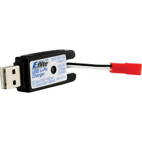 E-flite 1S, 500mA USB LiPo Charger with JST Connector EFLC1010