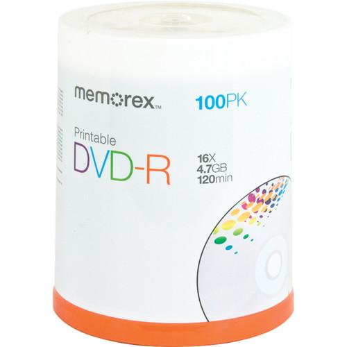 Memorex DVD-R 4.7GB 16x White Inkjet Printable Discs 05642