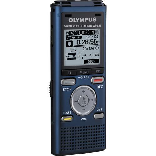 Olympus 4GB WS-822 Digital Voice Recorder (Blue) V406181UU000