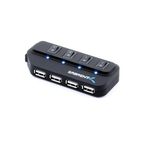 Sabrent 4-Port USB 2.0 Hub with Individual Power USB-HPSS, Sabrent, 4-Port, USB, 2.0, Hub, with, Individual, Power, USB-HPSS,