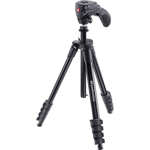 Manfrotto Compact Action Aluminum Tripod (Black) MKCOMPACTACN-BK