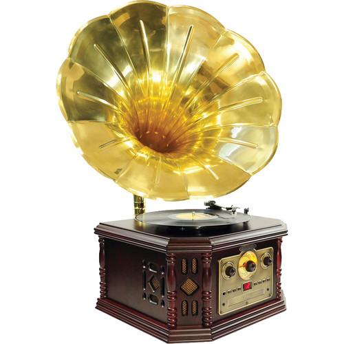 Pyle Pro PVNP4CD Vintage Phonograph Horn Turntable PVNP4CD
