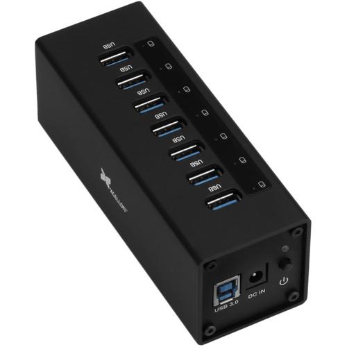 Xcellon 7-Port Powered USB 3.0 Aluminum Hub (Black) USB-7PHV2