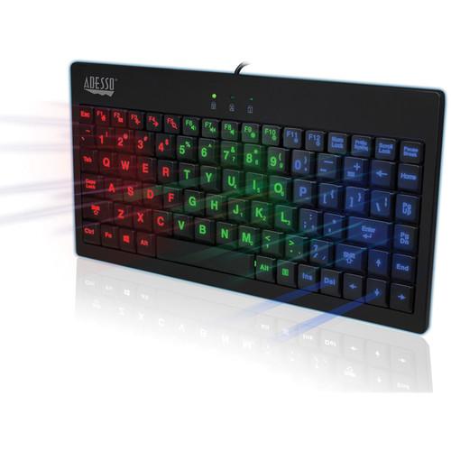 Adesso SlimTouch 110 3-Color Illuminated Mini Keyboard AKB-110EB