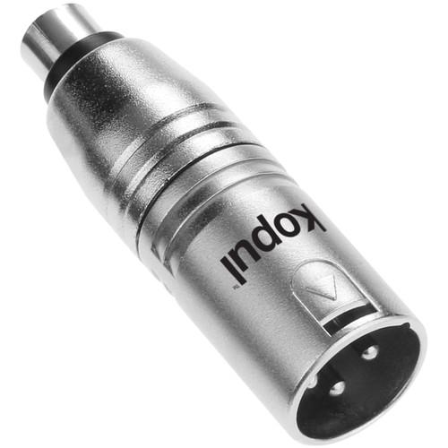 Kopul RCA Phono Female to 3-Pin XLR Male Barrel Adapter A-XMRF