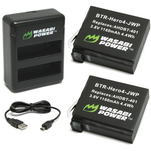 Wasabi Power Dual Charger with Two Batteries KIT-BB-HERO4