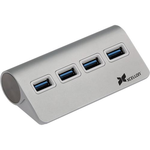 Xcellon 4-Port Aluminum USB 3.0 Wedge Hub USB-4PFHS