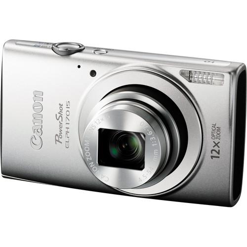 Canon PowerShot ELPH 170 IS Digital Camera (Silver) 0127C001