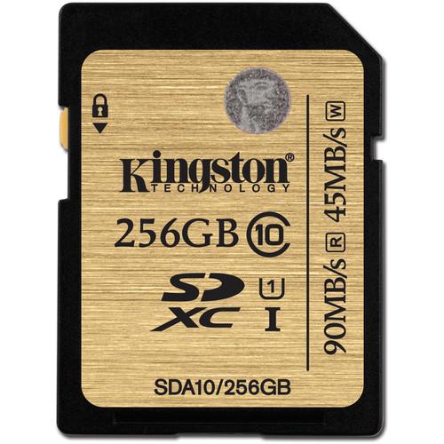 Kingston 256GB SDXC 300X Class 10 UHS-1 Memory Card SDA10/256GB