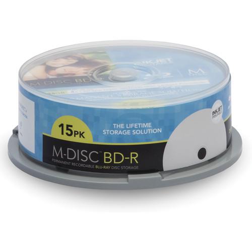 M-DISC 25GB Inkjet Printable BD-R Discs (15-Pack) MDBDIJ015, M-DISC, 25GB, Inkjet, Printable, BD-R, Discs, 15-Pack, MDBDIJ015,