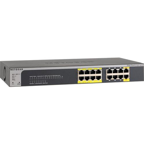 Netgear ProSAFE 16-Port Gigabit Stackable Smart GS516TP-100NAS, Netgear, ProSAFE, 16-Port, Gigabit, Stackable, Smart, GS516TP-100NAS