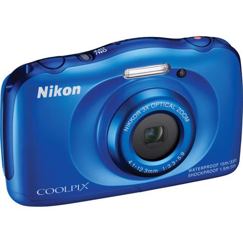 Nikon COOLPIX S33 Digital Camera Deluxe Kit (Blue)