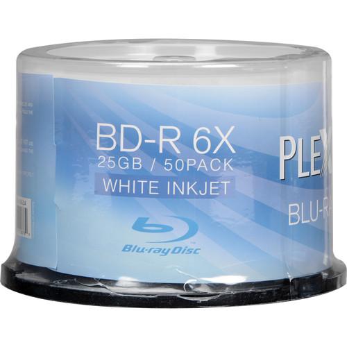 PlexDisc 25GB BD-R White Inkjet Hub Printable Discs PLEX/633-214