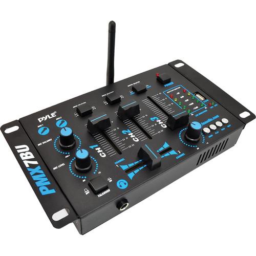 Pyle Pro PMX7BU Compact Bluetooth DJ Mixer (3-Channel) PMX7BU, Pyle, Pro, PMX7BU, Compact, Bluetooth, DJ, Mixer, 3-Channel, PMX7BU