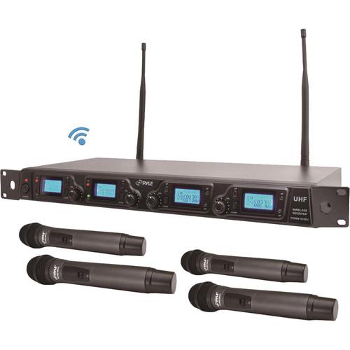 Pyle Pro UHF Quad Channel Rack Mountable Wireless PDWM4360U