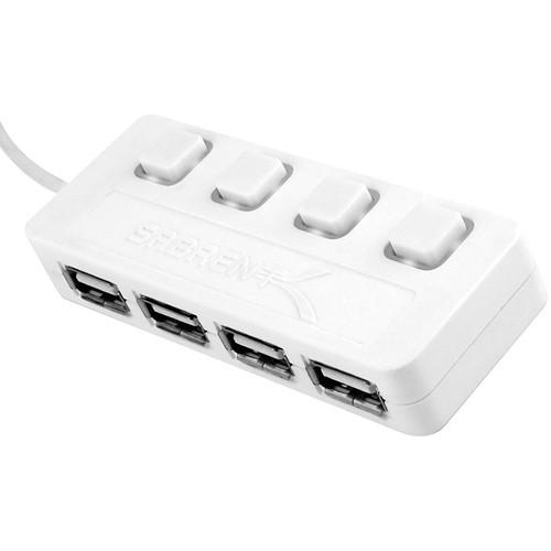 Sabrent 4-Port USB Hub with Individual Switches (White) HB-UMLW