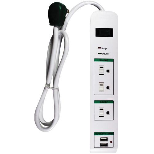 Go Green 3-Outlet Surge Protector with USB Ports GG-13103USB, Go, Green, 3-Outlet, Surge, Protector, with, USB, Ports, GG-13103USB,