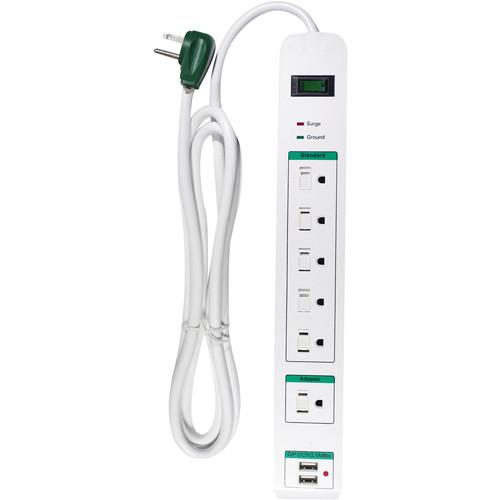 Go Green 6-Outlet Surge Protector with USB Ports GG-16326USB, Go, Green, 6-Outlet, Surge, Protector, with, USB, Ports, GG-16326USB,