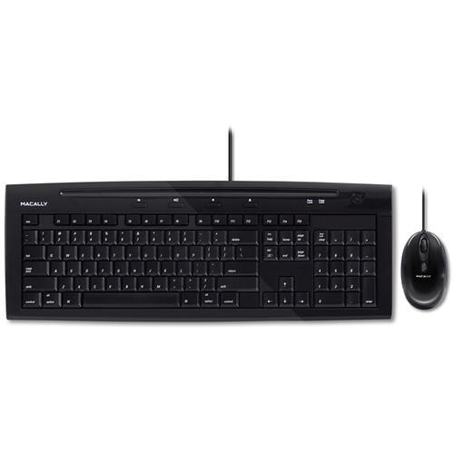 Macally USB 2.0 Slim Keyboard and Optical Game Mouse IKEY5COMBOB