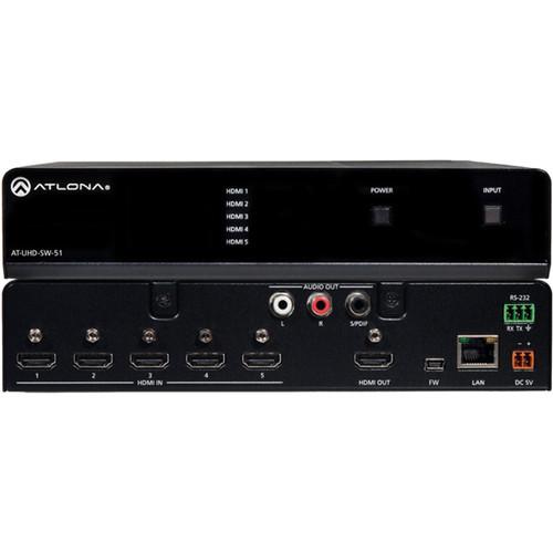 Atlona  4K/UHD 5-Input HDMI Switcher AT-UHD-SW-51, Atlona, 4K/UHD, 5-Input, HDMI, Switcher, AT-UHD-SW-51, Video