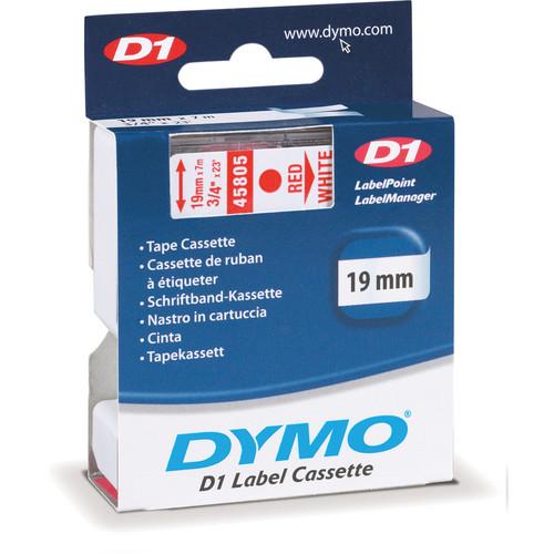 Dymo Standard D1 Tape (Red on White, 3/4