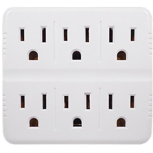 Go Green 6-Outlet Wall Tap Adapter (White) GG-16000TW
