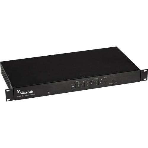 MuxLab HDMI 4x4 Matrix Switch HDBaseT & PoE 500416-POE-US, MuxLab, HDMI, 4x4, Matrix, Switch, HDBaseT, &, PoE, 500416-POE-US
