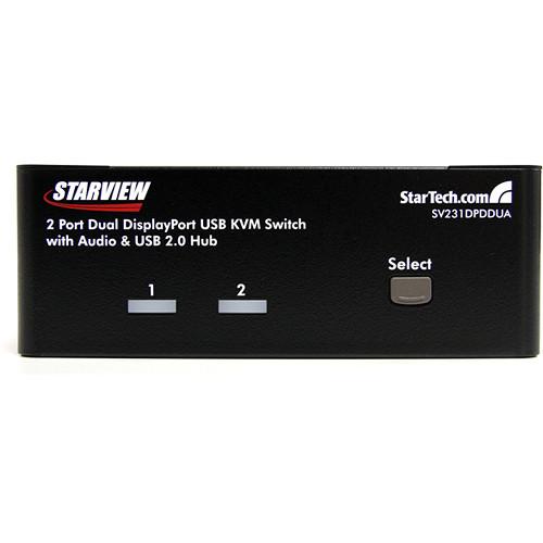 StarTech 2-Port Dual DisplayPort USB KVM Switch SV231DPDDUA