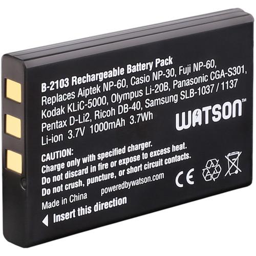 Watson NP-60 Lithium-Ion Battery Pack (3.7V, 1000mAh) B-2103, Watson, NP-60, Lithium-Ion, Battery, Pack, 3.7V, 1000mAh, B-2103,
