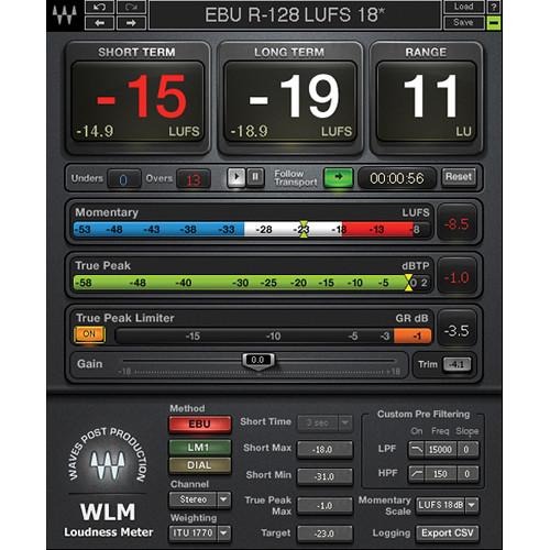 Waves WLM Plus Loudness Meter - Precision Metering WLMPLUSSG