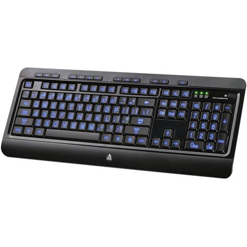 AZIO KB505U Large Print Tri-Color LED USB Keyboard KB505U