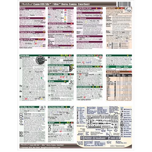 PhotoBert Cheat Sheet for Canon EOS 5DS/5DS R DSLR TC161-15, PhotoBert, Cheat, Sheet, Canon, EOS, 5DS/5DS, R, DSLR, TC161-15,