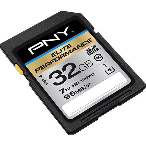 PNY Technologies 32GB Elite Performance UHS-1 P-SDH32U195-GE, PNY, Technologies, 32GB, Elite, Performance, UHS-1, P-SDH32U195-GE,