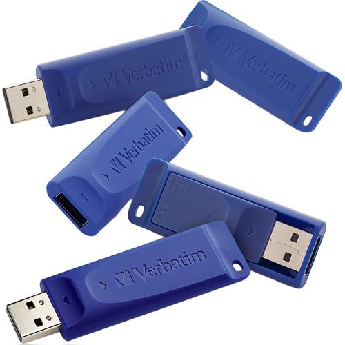 Verbatim 8GB USB Flash Drive (Blue, 5-Pack) 99121, Verbatim, 8GB, USB, Flash, Drive, Blue, 5-Pack, 99121,