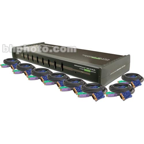 IOGEAR Miniview Ultra KVM Switch Kit - 8 Port PS/2 KVM GCS138KIT