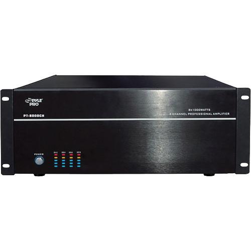 Pyle Pro PT8000CH 8-Channel Stereo/Mono Amplifier PT8000CH