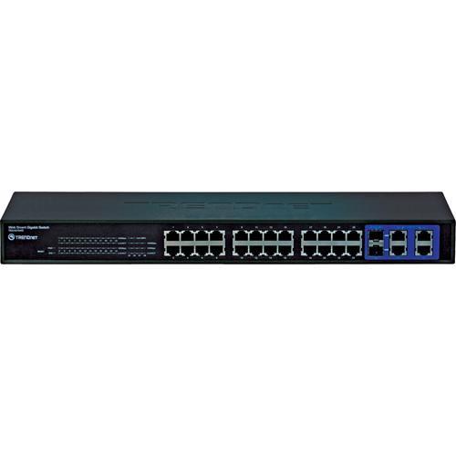 TRENDnet 24-Port 10/100Mbps Web Smart Switch with 4 TEG-424WS, TRENDnet, 24-Port, 10/100Mbps, Web, Smart, Switch, with, 4, TEG-424WS