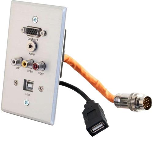 HD15 C2G/Cables to Go 60022 RapidRun Integrated VGA Stereo Audio Decora Style Wall Plate Composite Video + 3.5mm