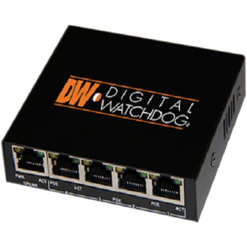 Digital Watchdog DW-POE4 4-Port PoE CAT5 Ethernet Switch DW-POE4, Digital, Watchdog, DW-POE4, 4-Port, PoE, CAT5, Ethernet, Switch, DW-POE4