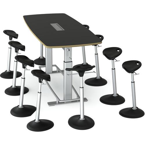 Focal Upright Furniture Confluence 8 Table and CBN-3000-BK-BK
