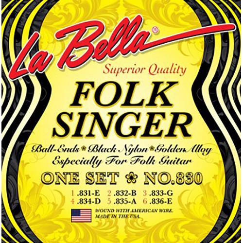 LABELLA Folksinger Black Nylon Golden Alloy Classical Guitar 830