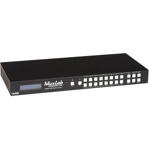 MuxLab 4K HDMI 8x8 Matrix Switch with 9 IR Sensors and 8 500441