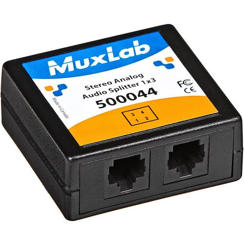 MuxLab 500044 1 x 3 RJ45 Stereo Analog Audio Splitter 500044