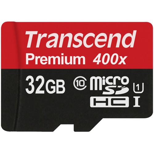 Transcend 32GB Premium UHS-I microSDHC Memory Card (2-Pack), Transcend, 32GB, Premium, UHS-I, microSDHC, Memory, Card, 2-Pack,