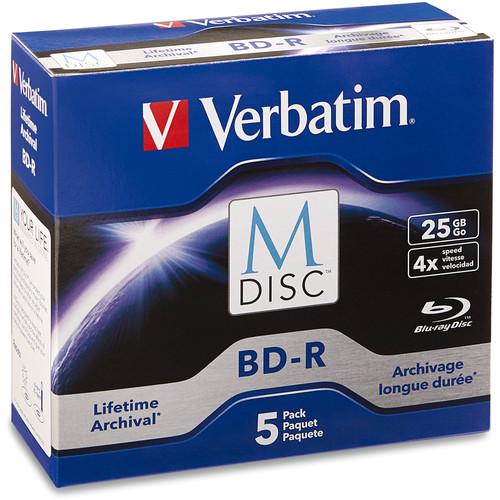 Verbatim 25GB BD-R 4x M-Discs with Branded Surface 98900, Verbatim, 25GB, BD-R, 4x, M-Discs, with, Branded, Surface, 98900,