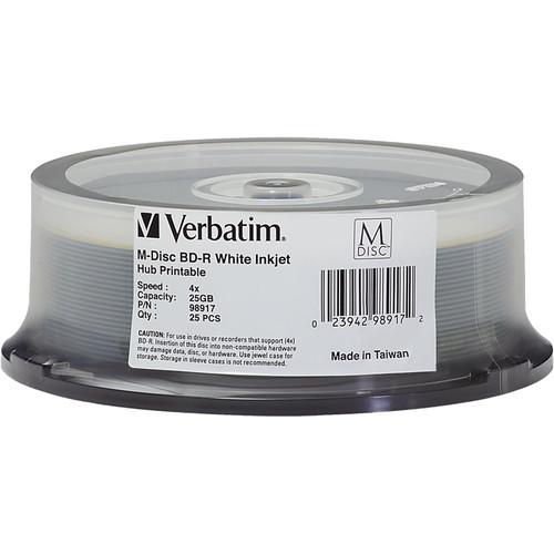 Verbatim 25GB BD-R 4x White Inkjet/Hub Printable M-Disc 98917