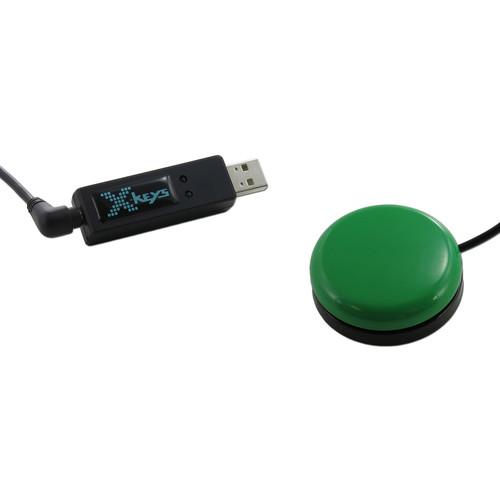 X-keys USB 3 Switch Interface with Green Orby XK-1312-ORGN-BU